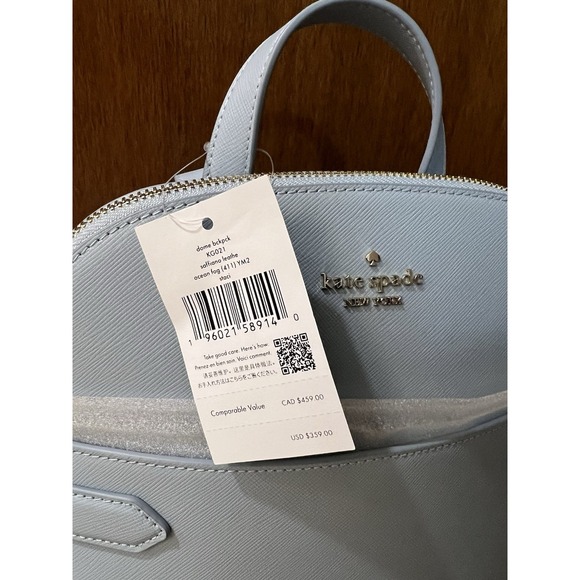 Kate Spade Staci Dome Zip Saffiano Leather Backpack Ocean Fog Blue New $359 - Picture 2 of 8